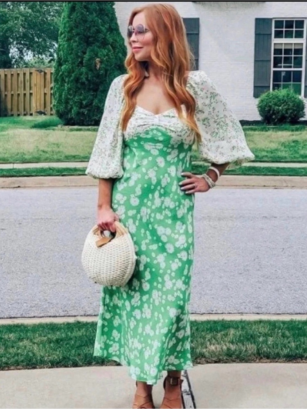 Rixo x Target green floral Grunge Daisy  Dress 6 M